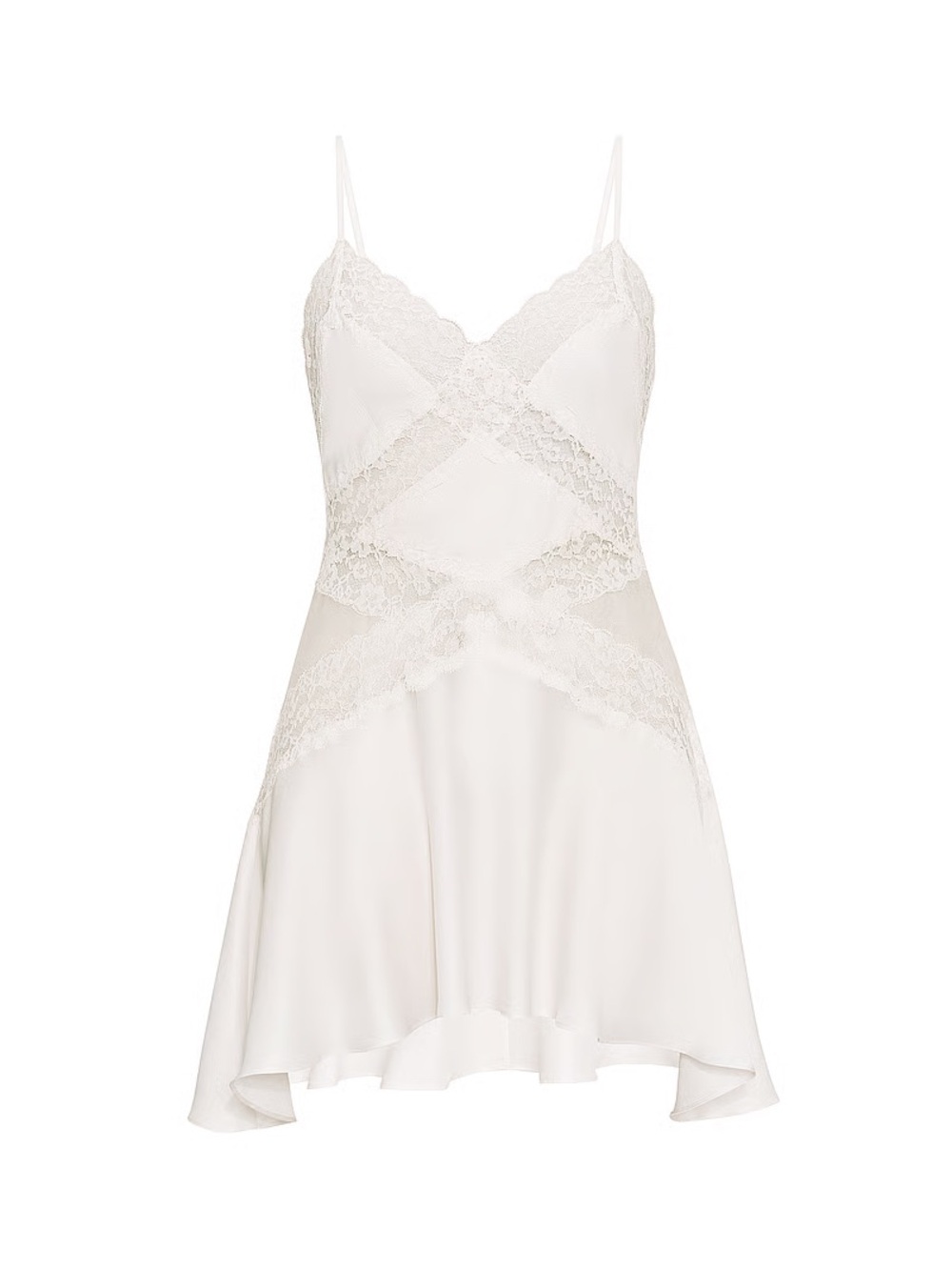 Victoria’s Secret Dare to Dream Satin Lace Mesh Slip Dress XS White Balletcore